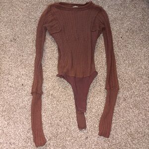 Free People Mauve Sweater Bodysuit